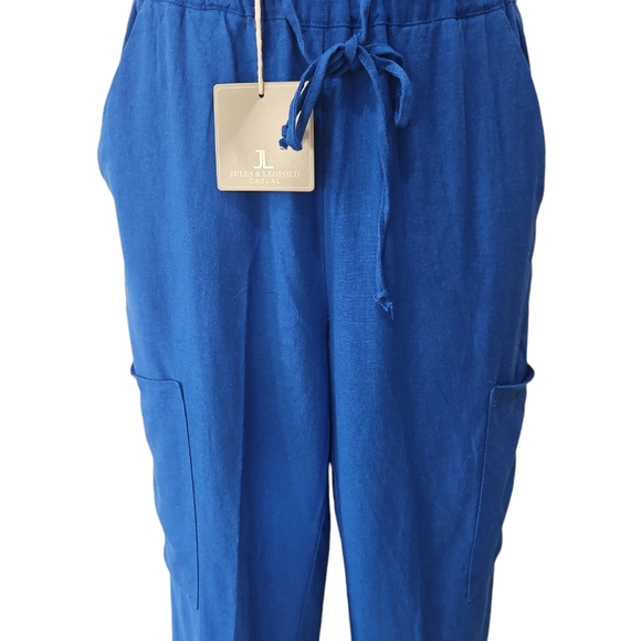 Jules&Leopard Women Casual Cargo Pants 👖 Drawstring Elastane Waist Size XS/TP - Picture 4 of 16